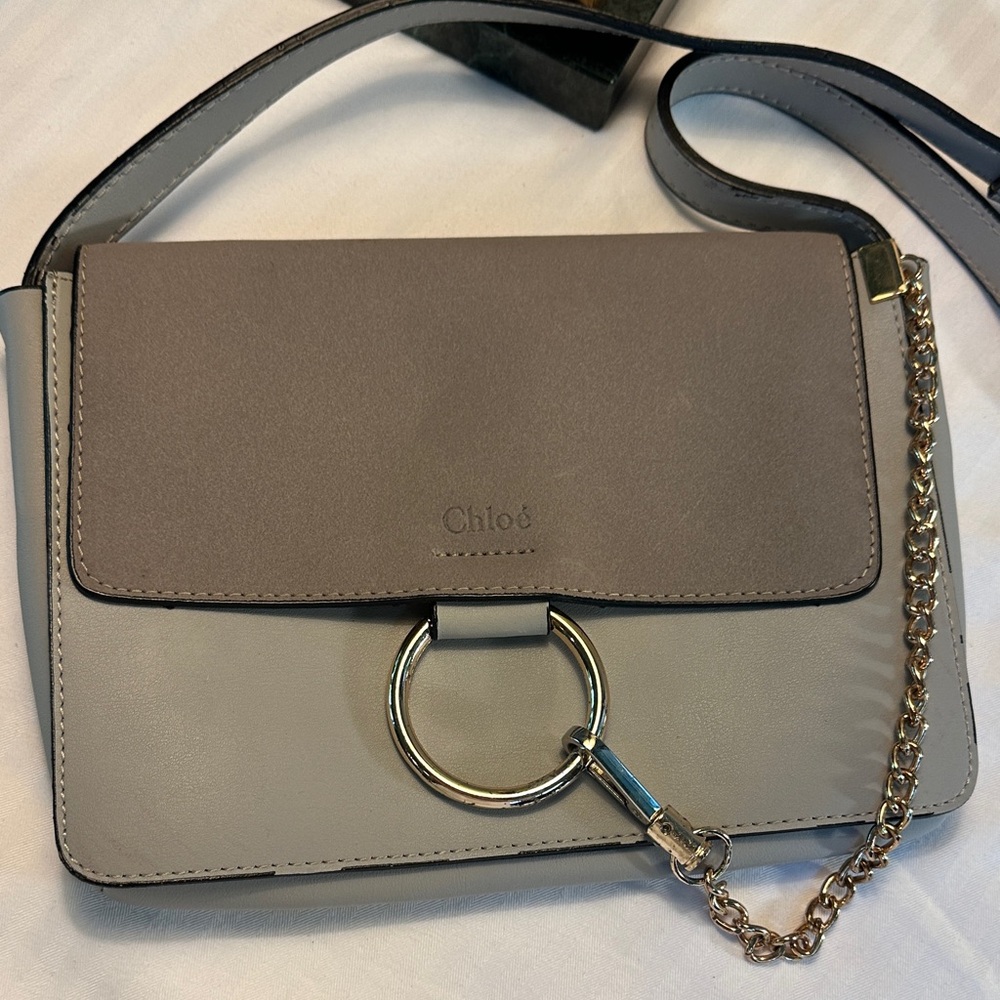 Faye Small Shoulder Bag in Taupe/Gray